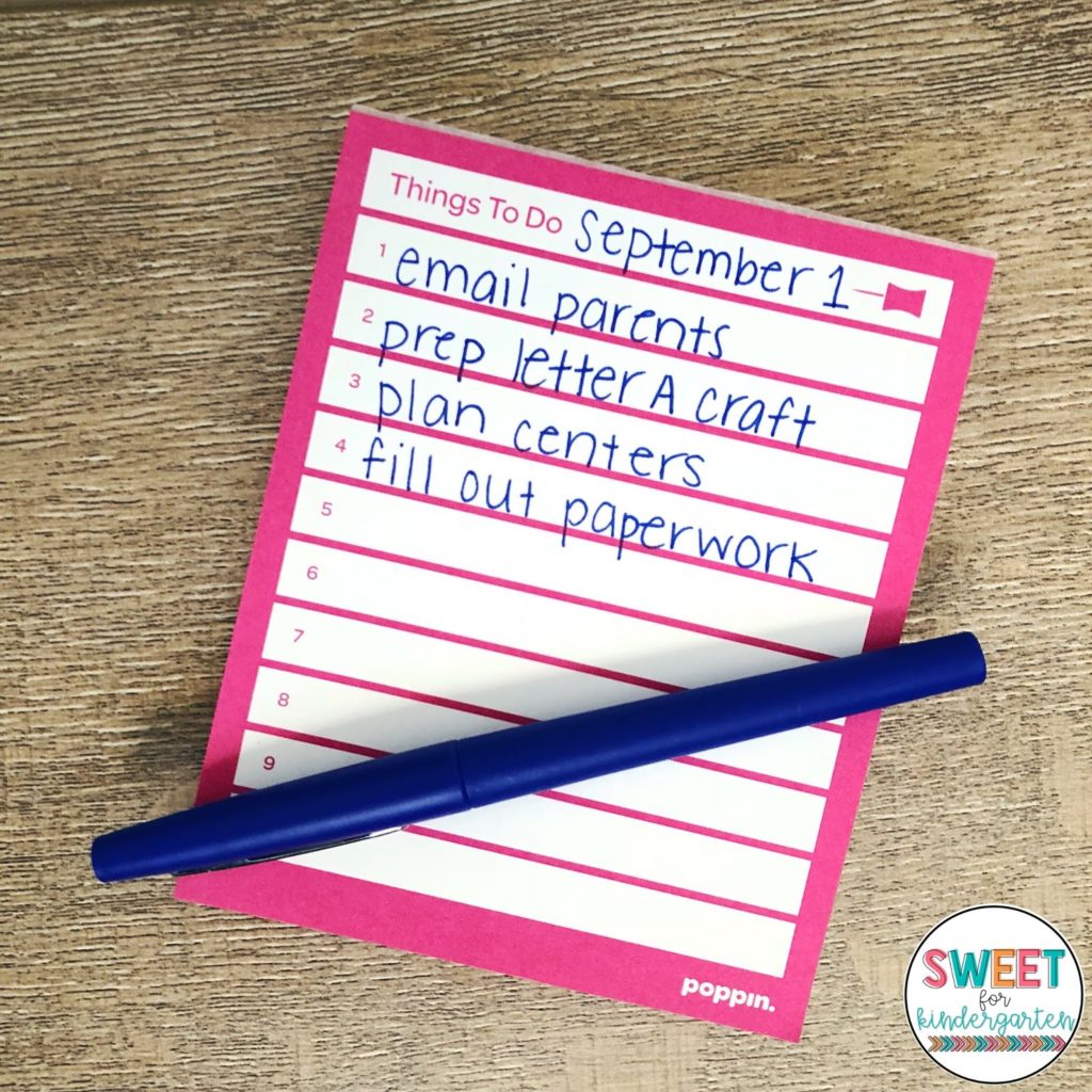 Image of a to-do list that keeps ypur classroom organization in tip top shape.