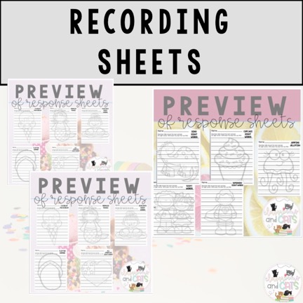Recording Sheets come with the Editable Sight Word Games