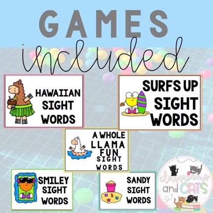 Take a look at the games included in the editable sight word pack. 