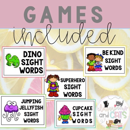 Take a look to see some of the games included in the editable sight word pack! 