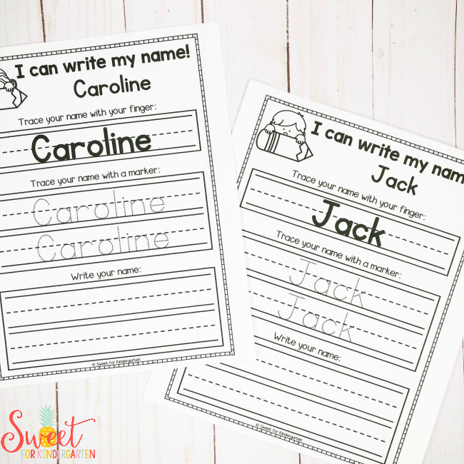 Editable Name Writing Page Activity