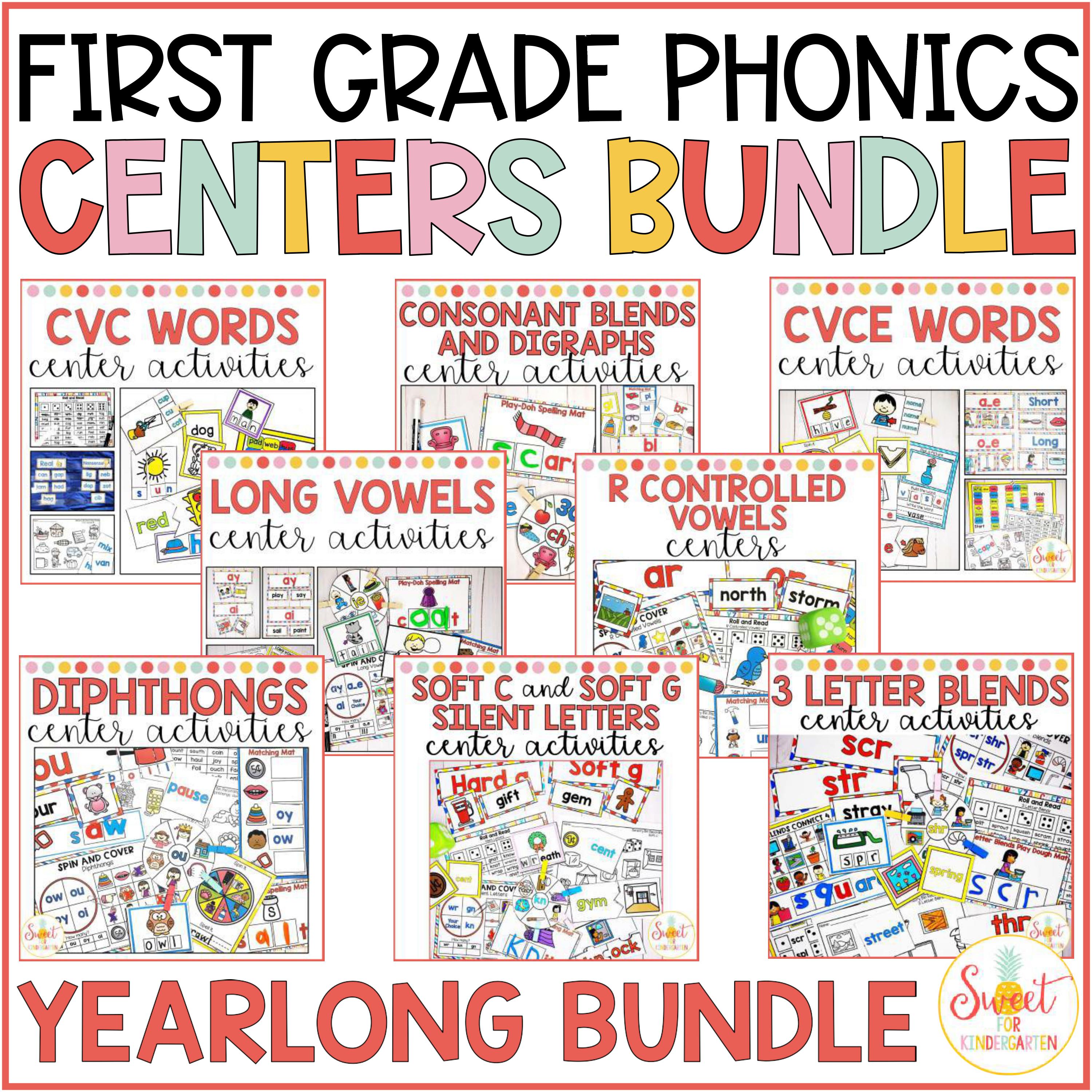 Click here for the First Grade Phonics Centers Bundle