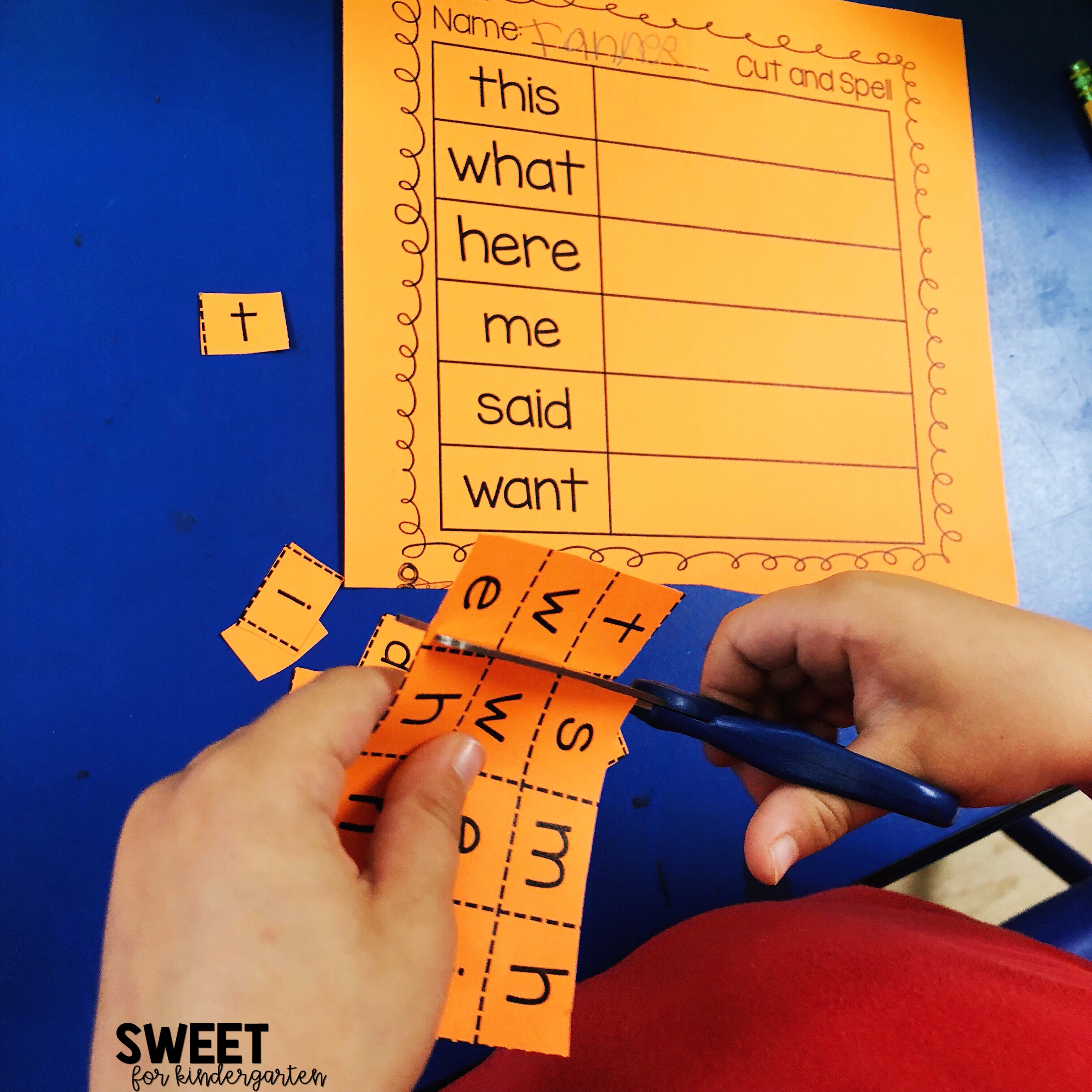Cut and Spell Activity