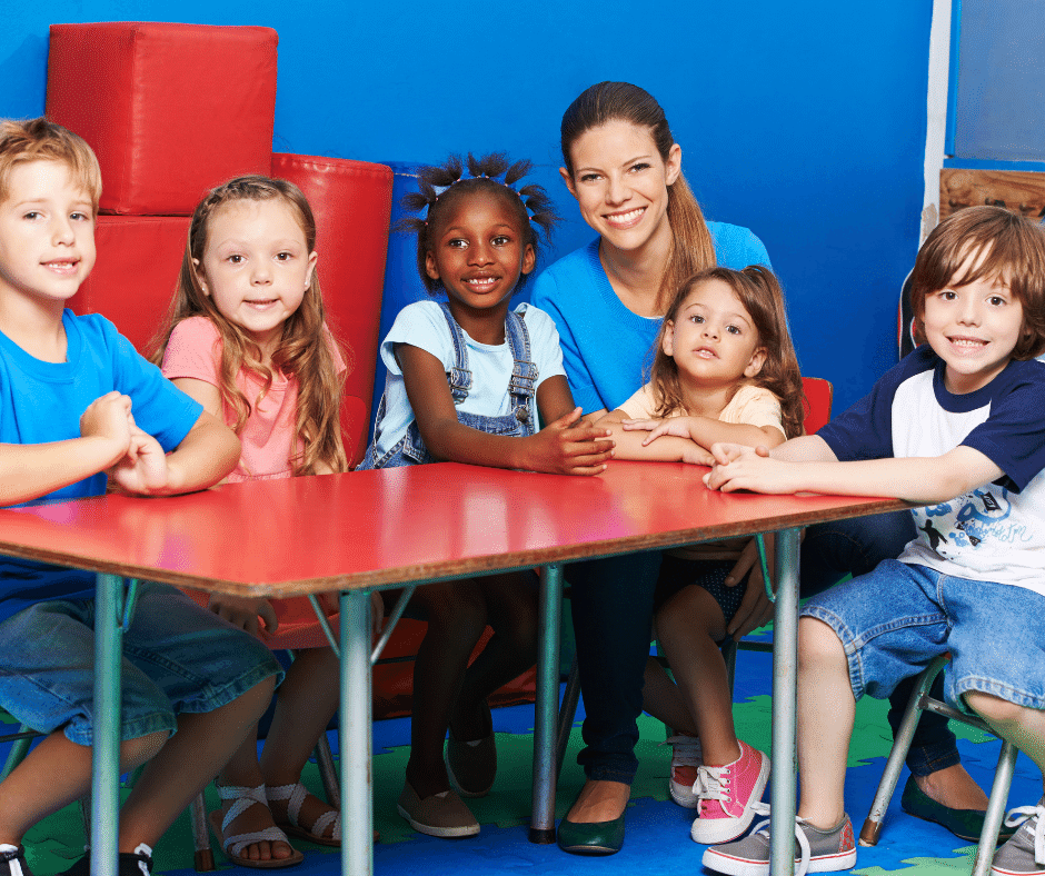 teacher with small group lesson