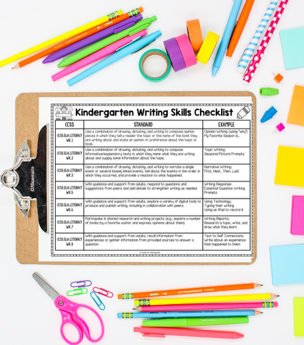 Kindergarten Writing Skills Checklist