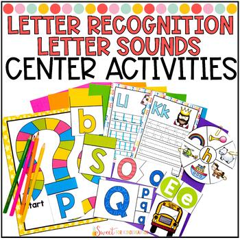 Letter Recognition and Sounds Center Activities and Alphabet Phonics Games