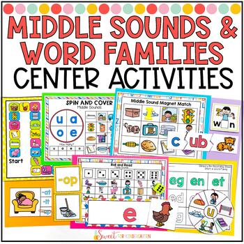 Short Vowel Phonics Center Activities and Games | Word Families | Middle Sounds