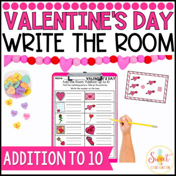 Valentines Day Addition Write the Room | Math Activity