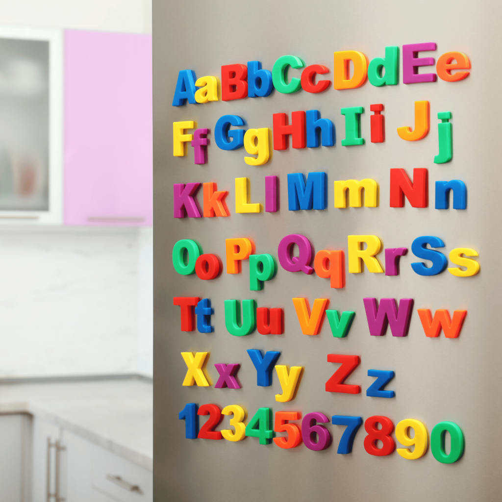 Parents can help with phonics at home using magnetic letters