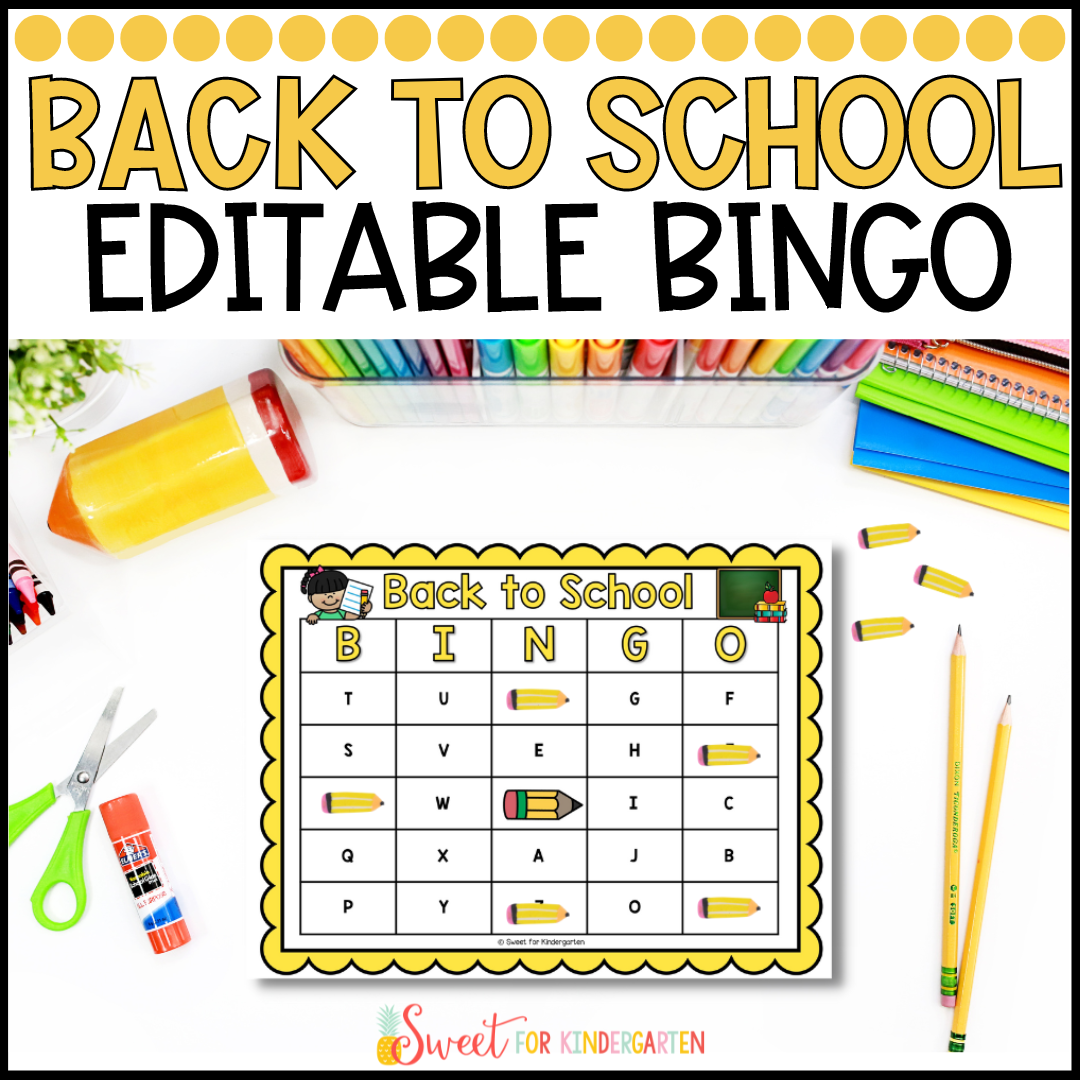 Editable Back to School Bingo Game Template | Phonics Activity Review Game