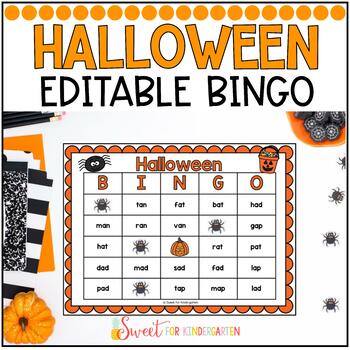 Editable Halloween Bingo Game Template | Phonics Activity Review Game