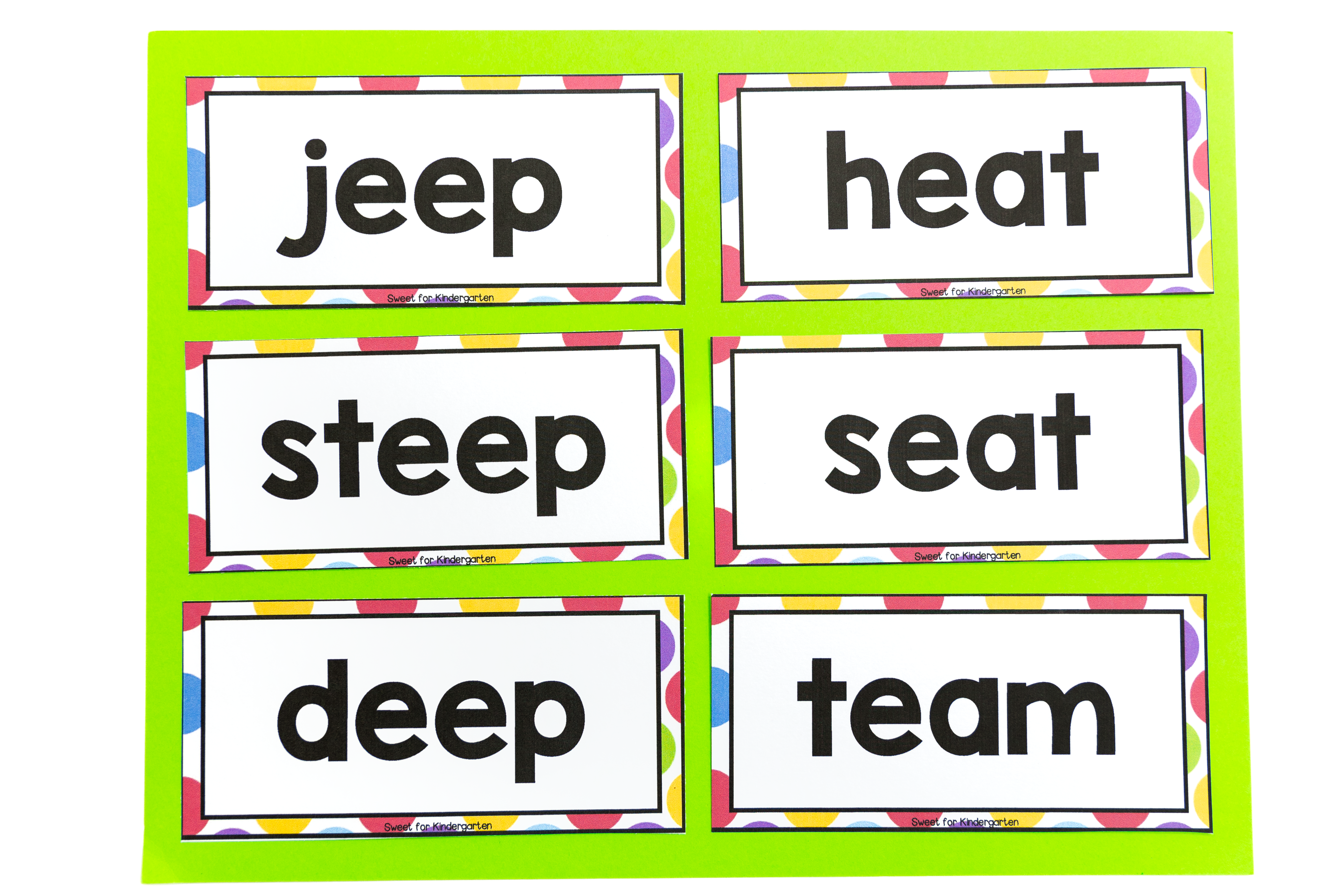 long vowel ee word sort